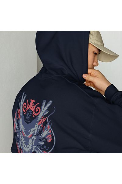 Moda Glo Unisex Shenglong Dragon Ball z Φούτερ με εμπριμέ κουκούλα