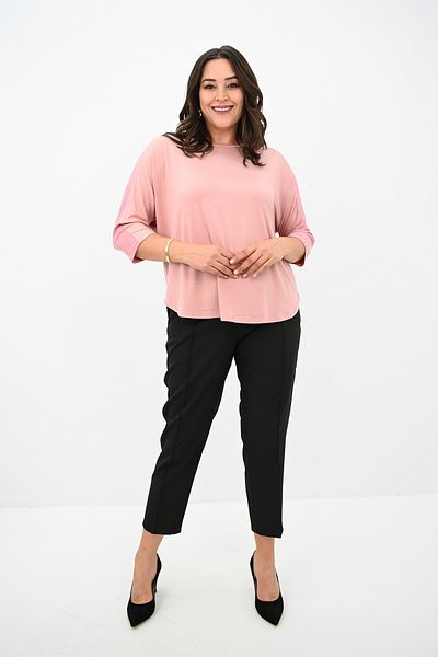 Koza Butik Women's Plus Size Sleeve Glitter Detailed Blouse 1855