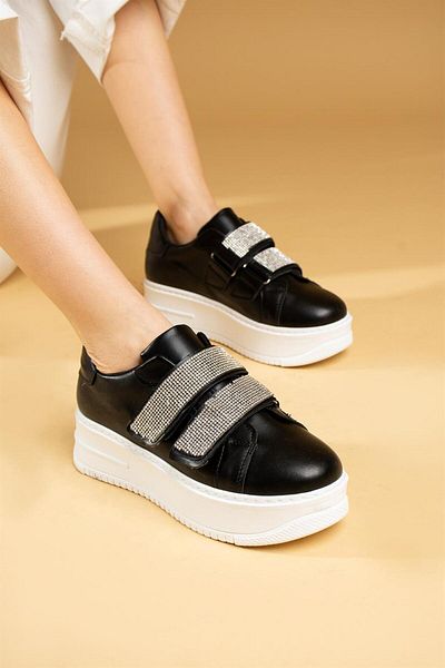 ShoeTek Pantofi de damă Leni Pantofi sport Stoned Piele Neagră