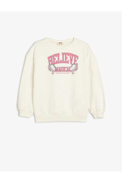 Koton Mikina s dlouhým rukávem s potiskem Unicorn - Crew Neck