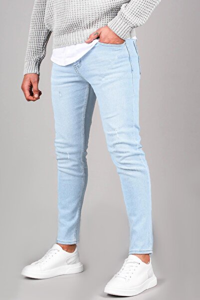 Denfa Moda Men's Light Blue Jean Pants