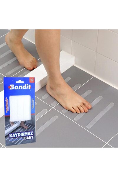 Genel Markalar Bekcizade Banyo Mutfak Fayans Merdiven Kaygan Zemin Kaymaz Bandı Kaydırmazlık Bant 2x20cm -10 Adet