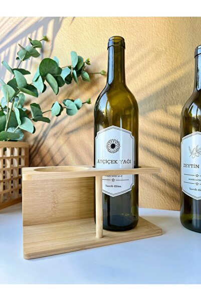 Mottogo قاعدة وعاء الزيت من الخيزران الطبيعي - صديقة للبيئة ومتينة