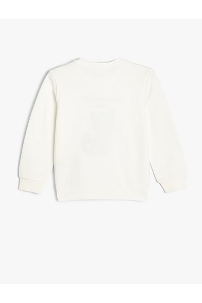 Koton Anime Printed Cotton Sweatshirt - Long Sleeve, Crew Neck Raised