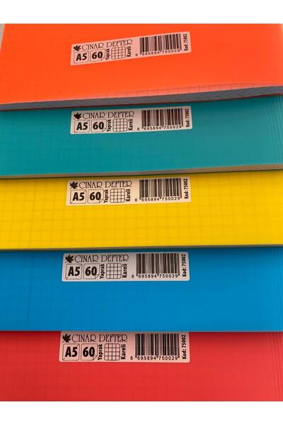 ÇINAR DEFTER Çınar Notebook A5 60 Sheets Checked Notebook 5 Pieces