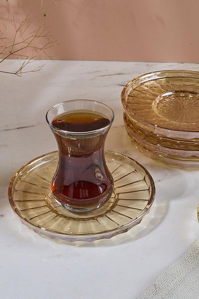 Perotti Ringo Line Amber 6-Piece 13cm Tea Plate