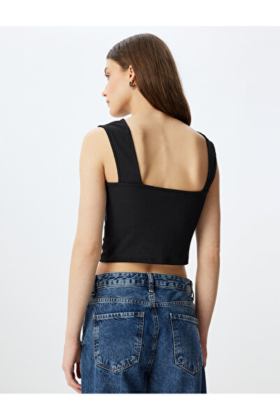 Koton Top crop fără mâneci cu detaliu decoltat pe spate texturat