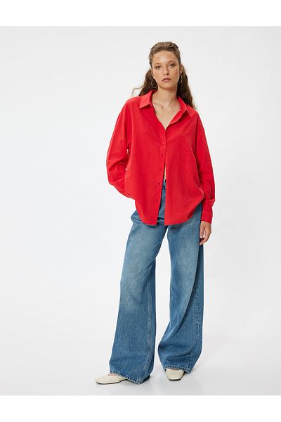 Koton Cotton LonG Sleeve Classic Collar Shirt - ButtoneD