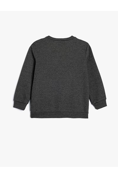 Koton long Sleeve Slogan Printed Crew Neck Sweatshirt