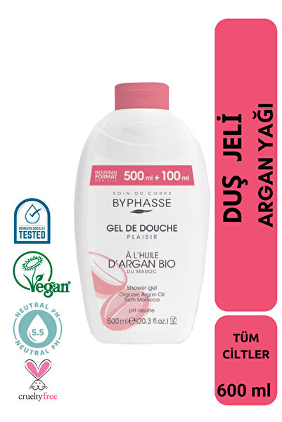 BYPHASSE Plaisir Organik Argan Yağı Duş Jeli 600ml