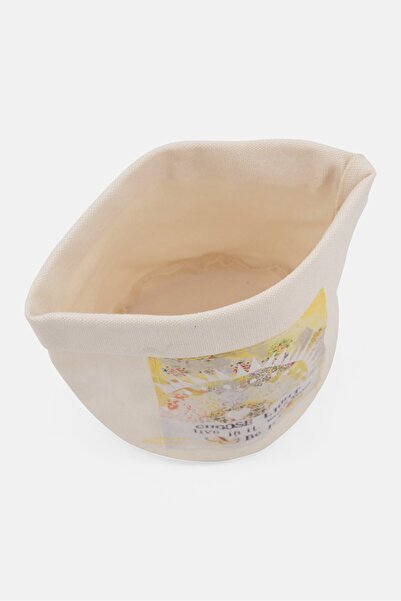 Demdaco Floral Canvas Standing Planter, Cream