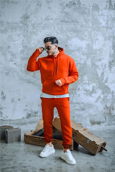 BayBayan Ανδρικό Oversize Basic Υψηλής Ποιότητας Αθλητικό Μοντέλο Σετ Φόρμας