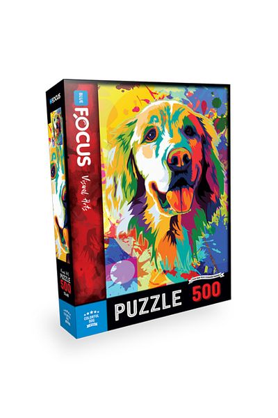 Blue Focus 500 Piece Puzzle - Colorful Dog