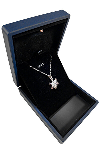 SeyCey.co في صندوق مضاء ممتاز | قلادة ندفة الثلج فضية | فولاذ 316 لتر - غير قابل للتشويه | هدية المرأة