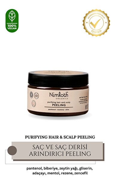 NIMLOTH ORGANICS Vegan Saç Dökülmesine Karşı Saç Ve Saç Derisi Bakımı Arındır...