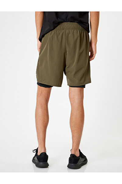 Koton Spor Şort Taytlı Paraşüt Kumaş Renk Bloklu Cep Detaylı