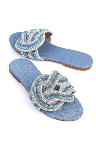 ShoeTek Papuci Anwen Blue Stone Ban pentru damă - Snap-on