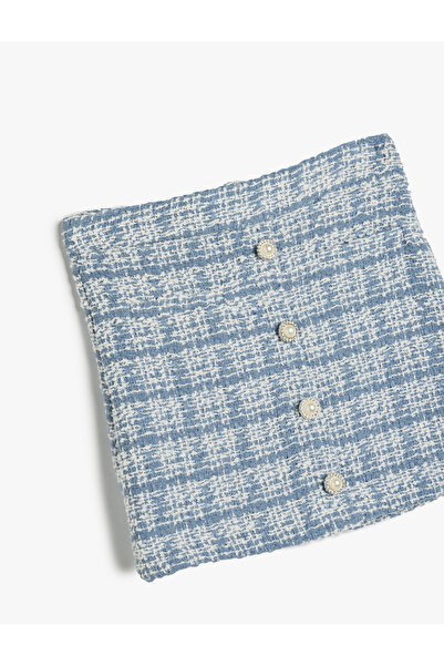 Koton Fusta din Tweed cu Motiv Floral - Detaliat Nasturi