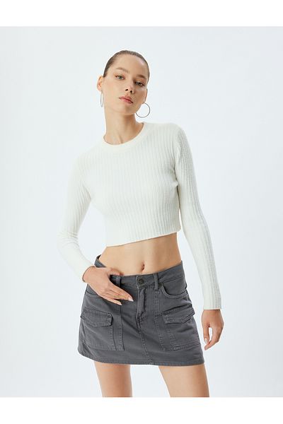 Koton Comfortable Mini Shorts Skirt - Pocket Detail and Buttons