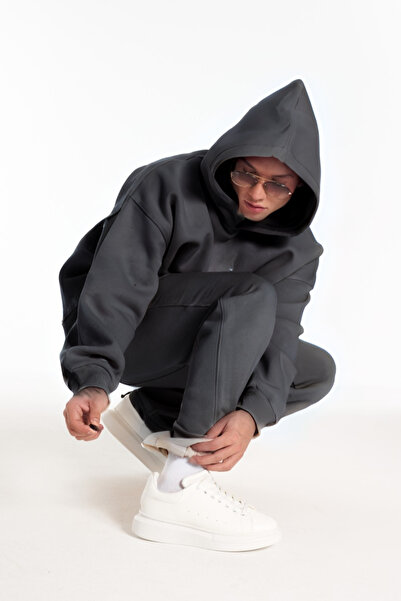 BayBayan Set de trening pentru bărbați oversize de bază de iarnă, cu design e...