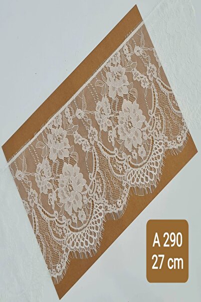 KARAASLAN Beyaz Sakallı Kirpikli Dantel 27 Cm (3 MT)
