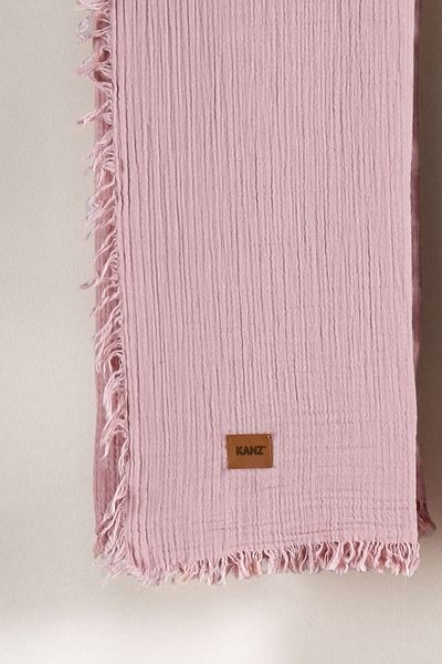 Kanz 2-Layer Baby Muslin Blanket - 100% Cotton, 100X120 Dusty Rose