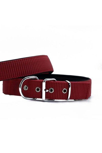 Doggie طوق كلب منسوج باللون الأحمر المتوسط - 4x52-60 سم من Petshop