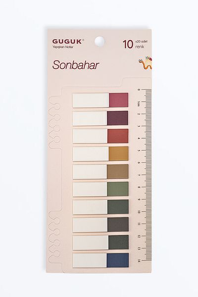 GUGUK Autumn 10 Half Colored Transparent Pet Index - Sticker and Post-It