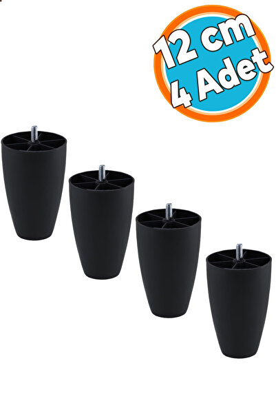 NZB Mobilya Yükseltici Kanepe TV Ünitesi Koltuk Ayağı Baza Ayakları Siyah Ova...