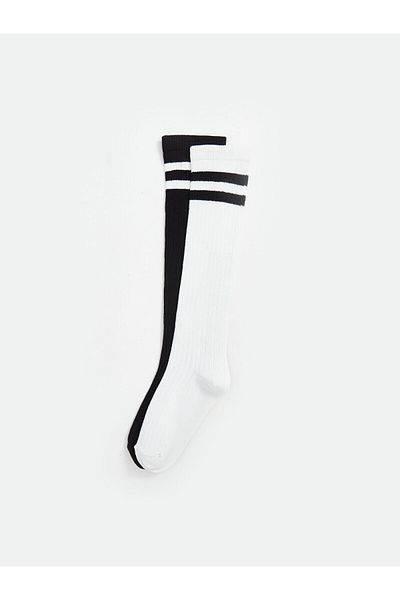 LC Waikiki Striped Girl's Knee Socks 2 Pack