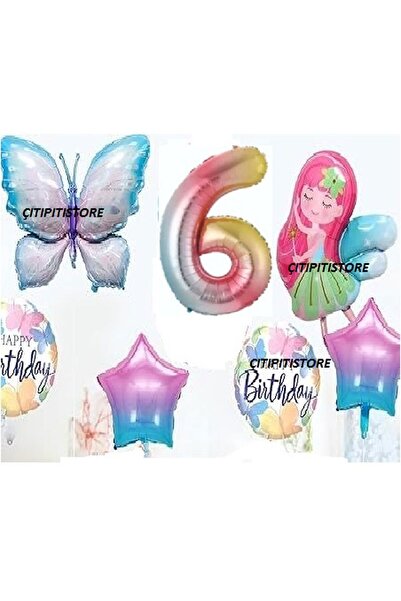 DÜVENCİ TİCARET PERİ KIZI KELEBEK FOLYOLU YAŞ BALON SETİ