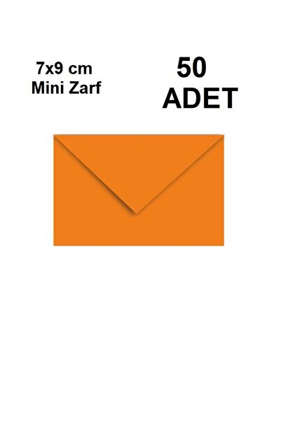 deer home by Pera İstanbul 50 Adet Turuncu Renkli Küçük Zarf 7x9