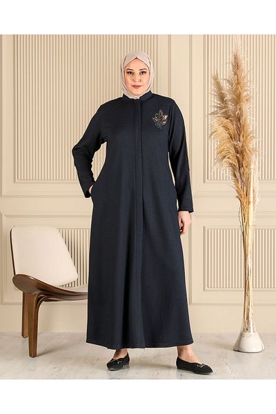 Ferace Γυναικείο χειμερινό Hijab Pardesu με φερμουάρ σε μεγάλο μέγεθος σε όλο το μέγεθος