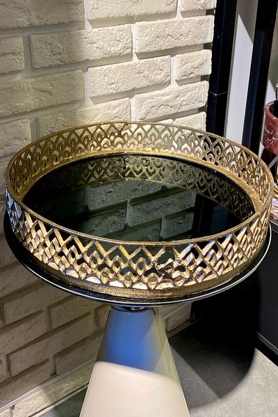 LAMEDORE Cast 40 cm Decorative Mirrored Tray