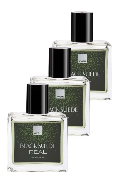 AVON Black Suede Real Erkek Parfüm Edt 30 Ml. Üçlü Set