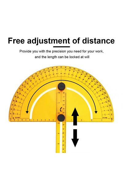 BGA 0-180 Degree Adjustable Protractor Angle Finder Miter Ruler