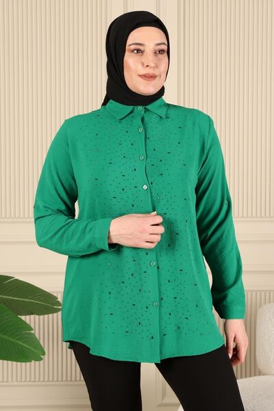 Ferace Women's Hijab Clothing Large Size Tunic Shirt Stone Balanced