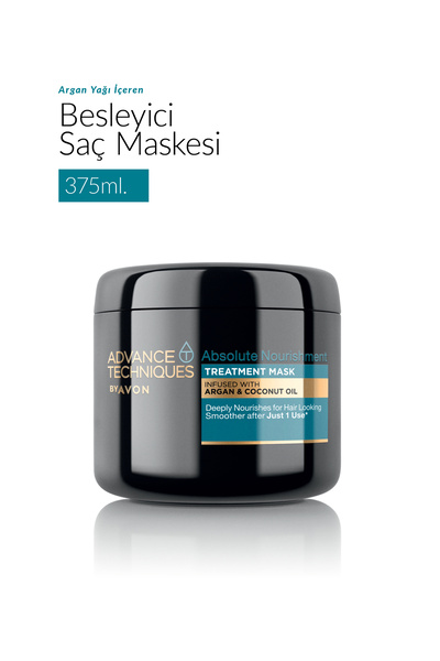 AVON Advance Techniques Argan ve Hindistan Cevizi Yağı İçeren Saç Maskesi 375 Ml. İkili Set
