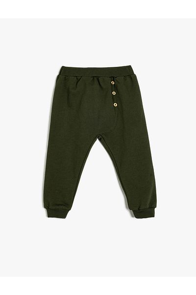 Koton Textured Cotton Jogger Sweatpants - Elastic Waist