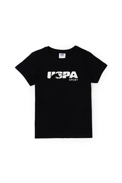 U.S. Polo Assn. Tricou negru pentru băiat cu gât crew 50281843 -vr046
