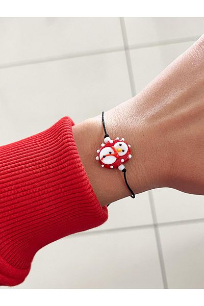 SWORDS CONCEPT Handmade Murano Glass Christmas Themed Snowman Bracelet