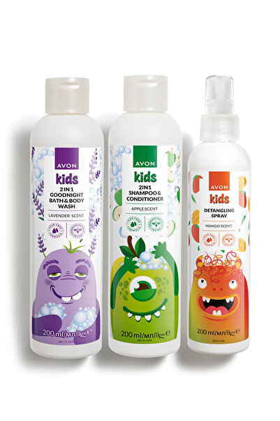 AVON Kids Kids 2 si 1 Arada Çocuk Banyo Bakım Seti ve Saç Açıcı Sprey Paketi
