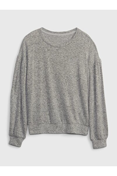 GAP Kız Çocuk Gri Softspun Dolman Uzun Kollu T-Shirt