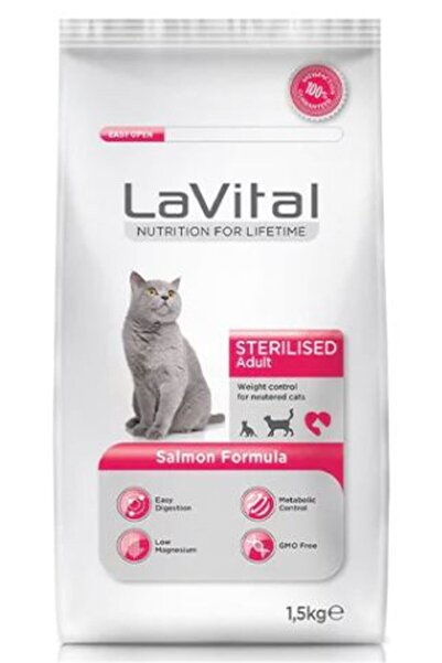 LaVital Somonlu Kısırlaştırılmış Kedi Maması 1,5 Kg
