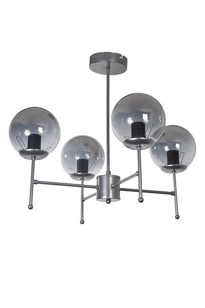 Modavize Axel Modern Design Living Room Dining Bedroom Kitchen Gray Color Smoked Glass Pendant Lamp 4-Piece Chandelier