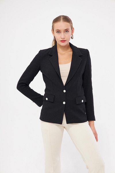 LOVELF Jachetă scurtă din tweed cu detaliu cu nasturi