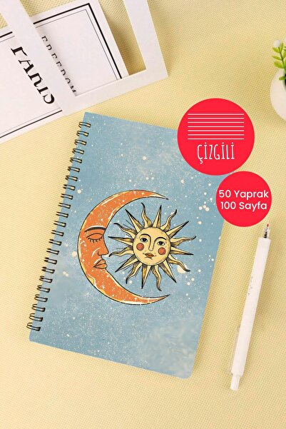 Anime Marketi دفتر مدرسي جمالي مقاس A5 حلزوني 50 ورقة 100 صفحة - مسطر