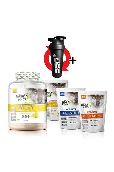 BPN Best Plus Nutrition Eco Tactical Combination Pack (Whey Lemon Macaron Flavored Bcaa Glutamine Creatine)