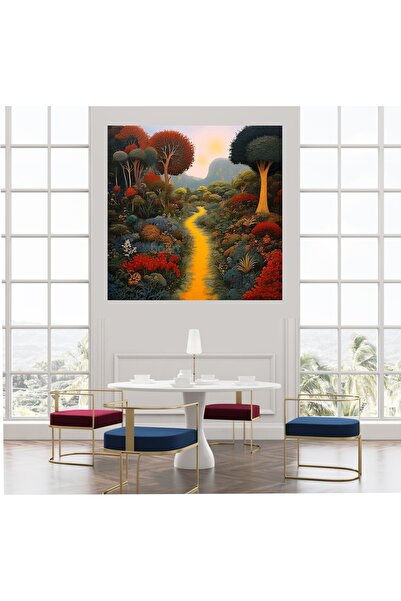 HDART Soyut Modern Ağaç Orman Manzara   Dekoratif Duvar Kanvas Tablo Tablosu