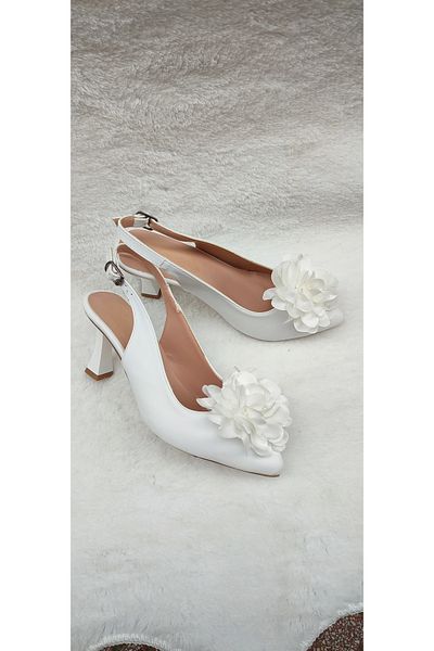 Berush Bride Rochie de mireasa alba pentru dama Pantofi de seara cu flori